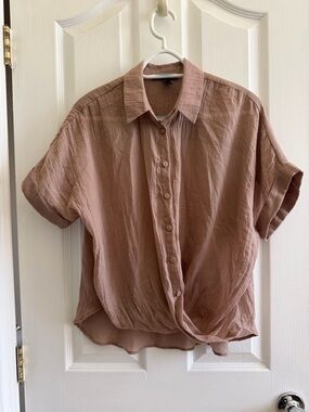 F21 Casual Short-Sleeve Button Front Shirt